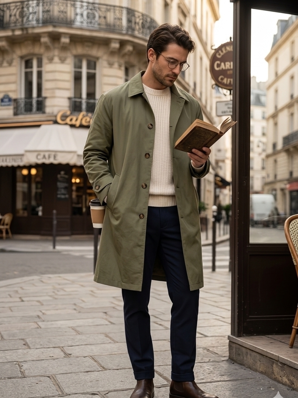 Runcati Mens Double Breasted Trench Coat Notched Lapel Windbreaker  Jacket XL